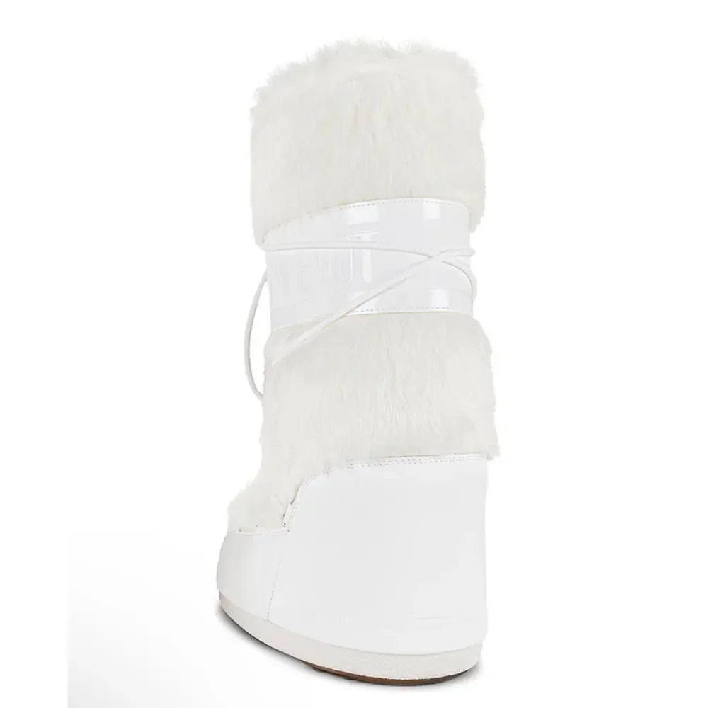 Moon Boot Icon Faux Fur Boots Optical White US 9/10 EU 39/41
